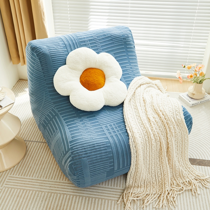 91家纺网 家纺一手货源 找家纺 丝绮鹿 2023新款懒人毛毛虫沙发套套（幸福） 幸福-水蓝