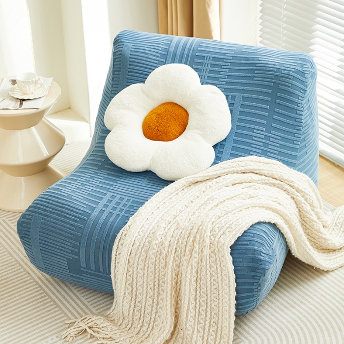 91家纺网 家纺一手货源 找家纺 丝绮鹿 2023新款懒人毛毛虫沙发套套（幸福） 幸福-水蓝