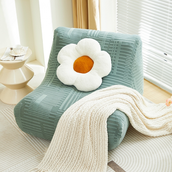 91家纺网 家纺一手货源 找家纺 丝绮鹿 2023新款懒人毛毛虫沙发套套（幸福） 幸福-松绿