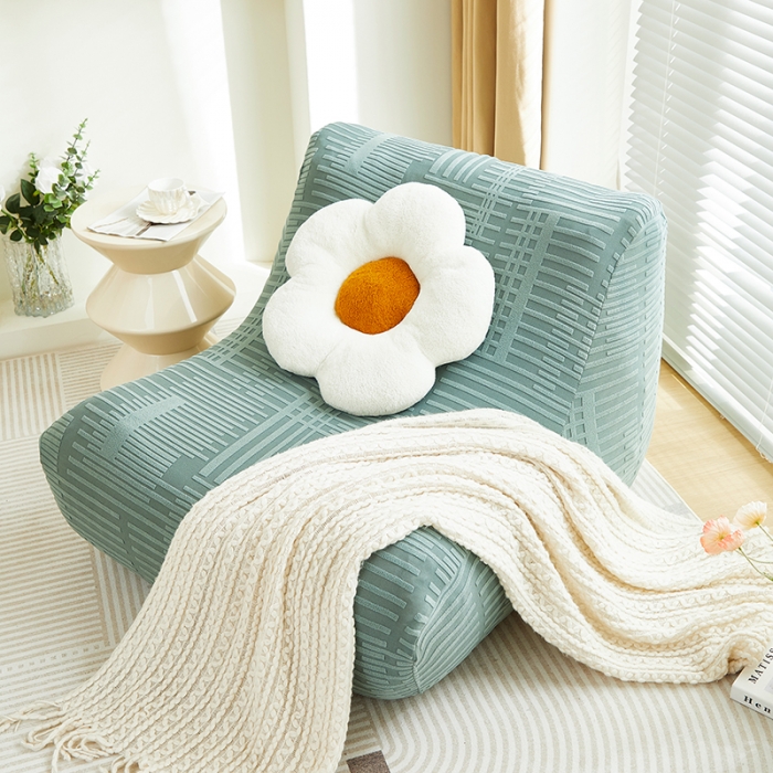 91家纺网 家纺一手货源 找家纺 丝绮鹿 2023新款懒人毛毛虫沙发套套（幸福） 幸福-松绿