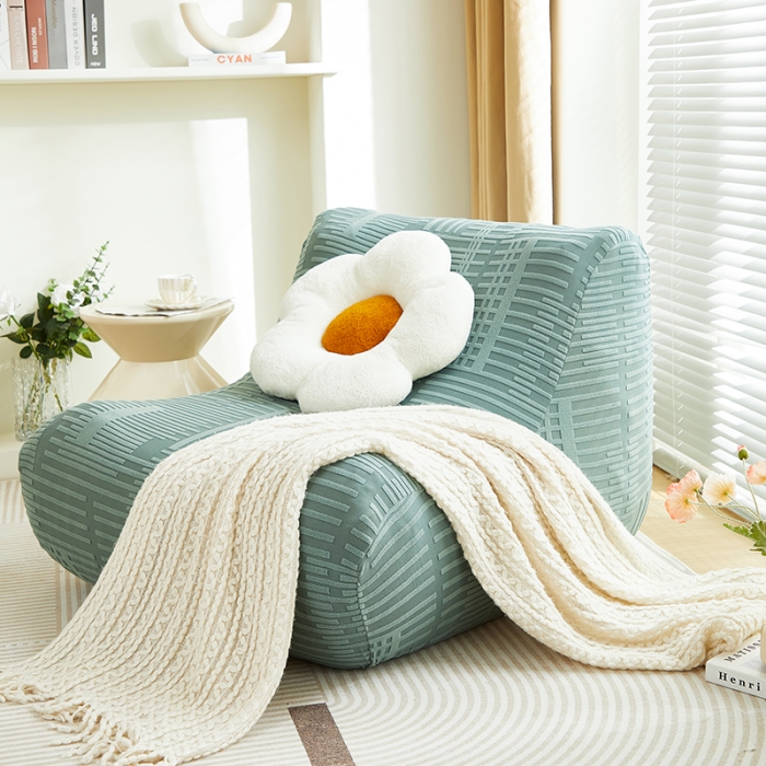 91家纺网 家纺一手货源 找家纺 丝绮鹿 2023新款懒人毛毛虫沙发套套（幸福） 幸福-松绿