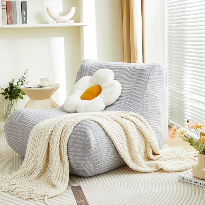 91家纺网 家纺一手货源 找家纺 丝绮鹿 2023新款懒人毛毛虫沙发套套（幸福） 幸福-云灰