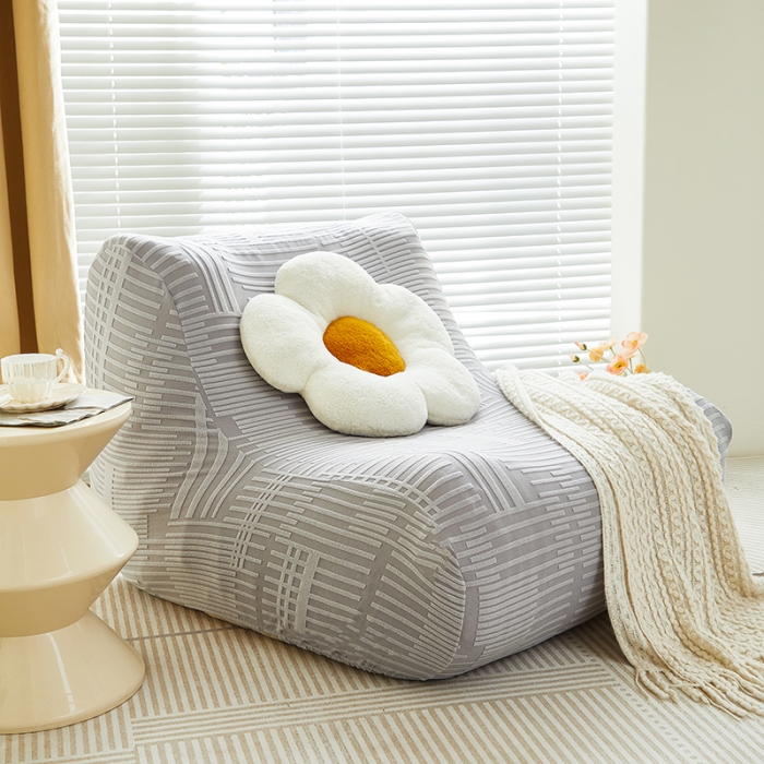 91家纺网 家纺一手货源 找家纺 丝绮鹿 2023新款懒人毛毛虫沙发套套（幸福） 幸福-云灰