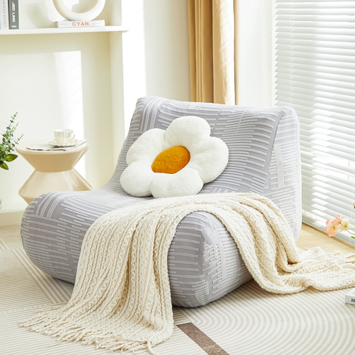 91家纺网 家纺一手货源 找家纺 丝绮鹿 2023新款懒人毛毛虫沙发套套（幸福） 幸福-云灰