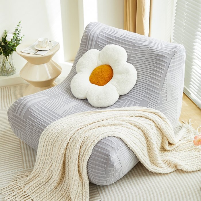 91家纺网 家纺一手货源 找家纺 丝绮鹿 2023新款懒人毛毛虫沙发套套（幸福） 幸福-云灰