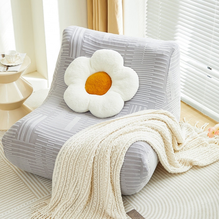 91家纺网 家纺一手货源 找家纺 丝绮鹿 2023新款懒人毛毛虫沙发套套（幸福） 幸福-云灰