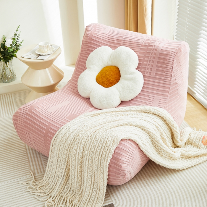 91家纺网 家纺一手货源 找家纺 丝绮鹿 2023新款懒人毛毛虫沙发套套（幸福） 幸福-脂粉