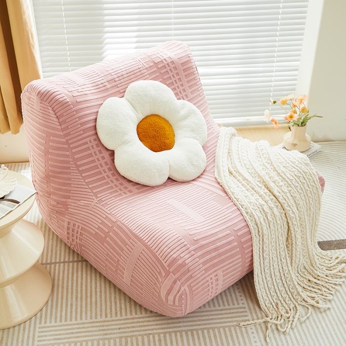 91家纺网 家纺一手货源 找家纺 丝绮鹿 2023新款懒人毛毛虫沙发套套（幸福） 幸福-脂粉