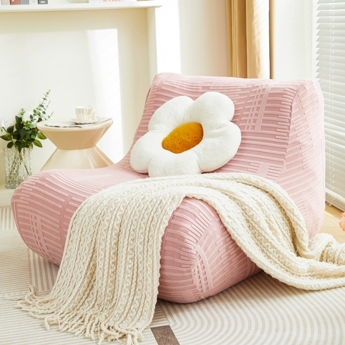 91家纺网 家纺一手货源 找家纺 丝绮鹿 2023新款懒人毛毛虫沙发套套（幸福） 幸福-脂粉