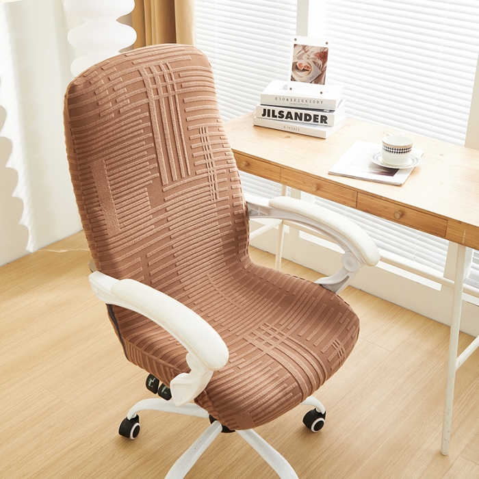 91家纺网 家纺一手货源 找家纺 丝绮鹿 2023新款提花绒拉链椅套（幸福） 幸福-卡驼