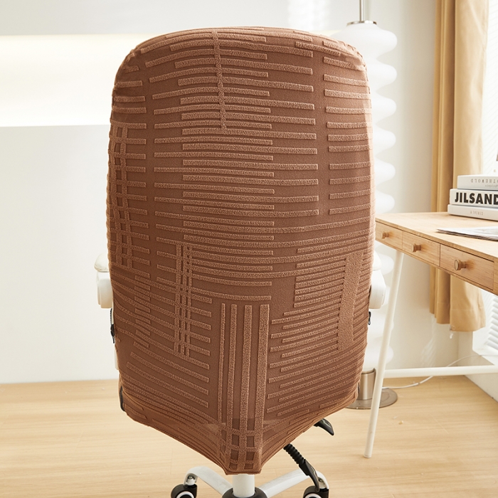 91家纺网 家纺一手货源 找家纺 丝绮鹿 2023新款提花绒拉链椅套（幸福） 幸福-卡驼