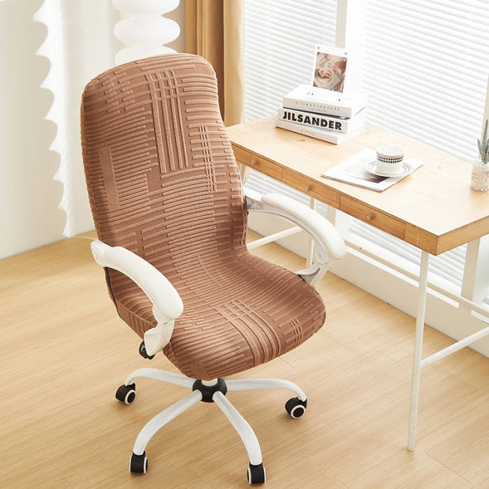 91家纺网 家纺一手货源 找家纺 丝绮鹿 2023新款提花绒拉链椅套（幸福） 幸福-卡驼