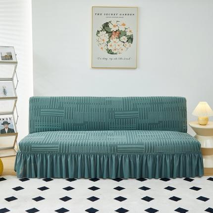 91家纺网 家纺一手货源 找家纺 （总）丝绮鹿 2023新款提花绒沙发床套裙边款（幸福）