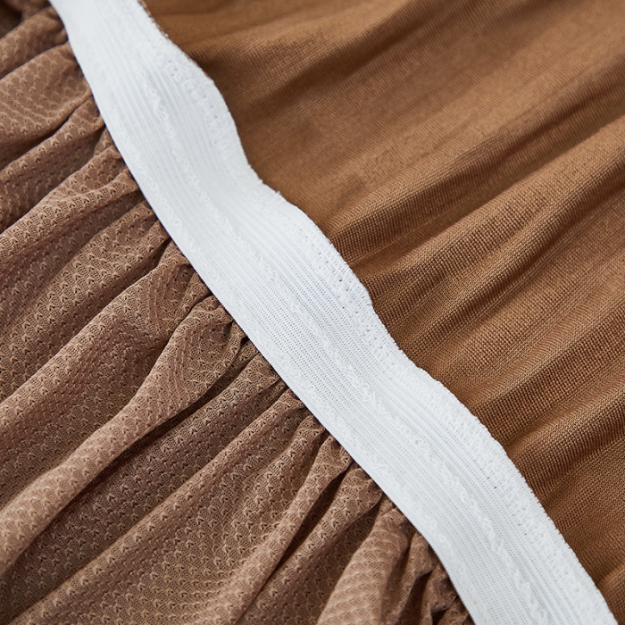 91家纺网 家纺一手货源 找家纺 丝绮鹿 2023新款提花绒沙发床套裙边款（幸福） 幸福-卡驼