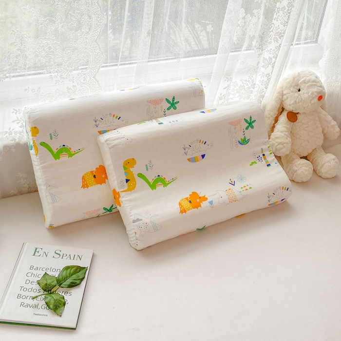 91家纺网 家纺一手货源 找家纺 萌番宝 2023新款纱布儿童乳胶枕恐龙园