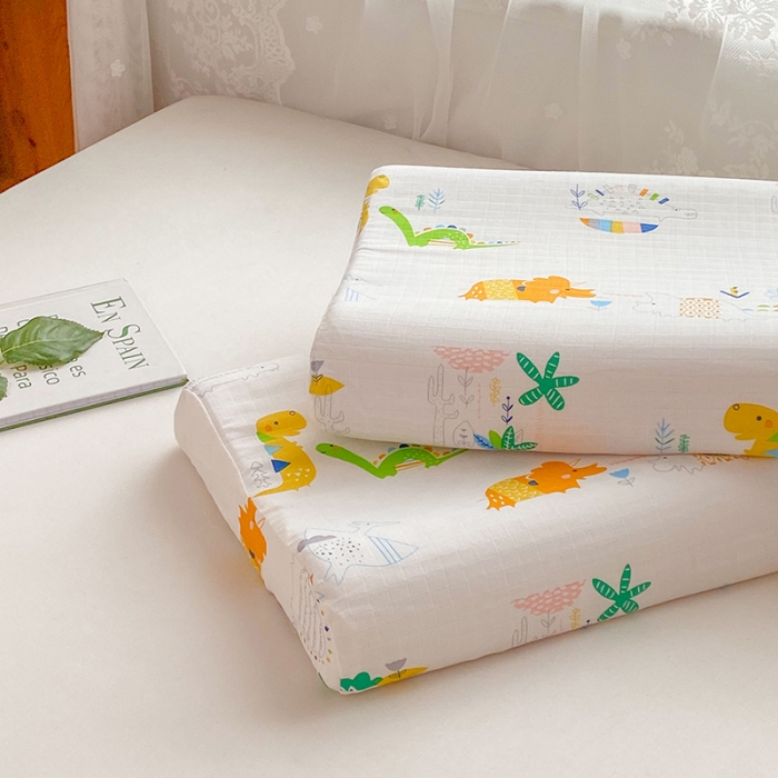 91家纺网 家纺一手货源 找家纺 萌番宝 2023新款纱布儿童乳胶枕恐龙园