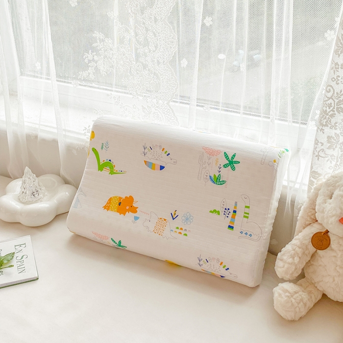 91家纺网 家纺一手货源 找家纺 萌番宝 2023新款纱布儿童乳胶枕恐龙园