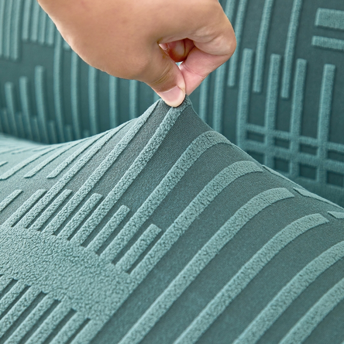 91家纺网 家纺一手货源 找家纺 丝绮鹿 2023新款提花绒沙发床套裙边款（幸福） 幸福-松绿