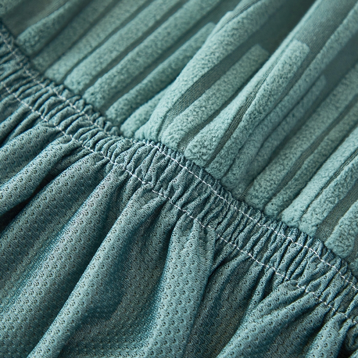 91家纺网 家纺一手货源 找家纺 丝绮鹿 2023新款提花绒沙发床套裙边款（幸福） 幸福-松绿