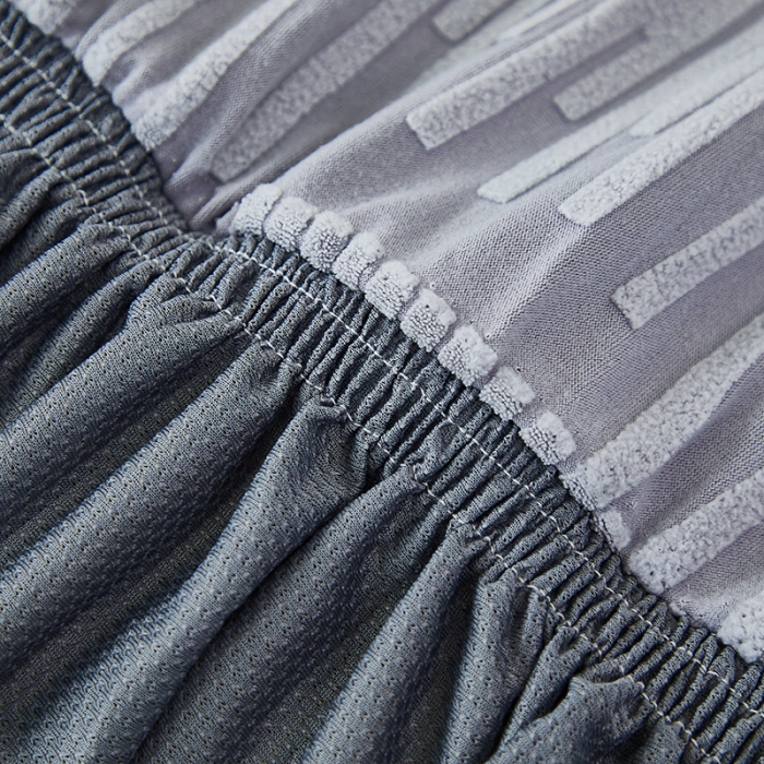 91家纺网 家纺一手货源 找家纺 丝绮鹿 2023新款提花绒沙发床套裙边款（幸福） 幸福-云灰