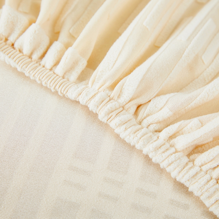 91家纺网 家纺一手货源 找家纺 丝绮鹿 2023新款提花绒沙发套三人：190-230cm沙发套（幸福） 幸福-茶白