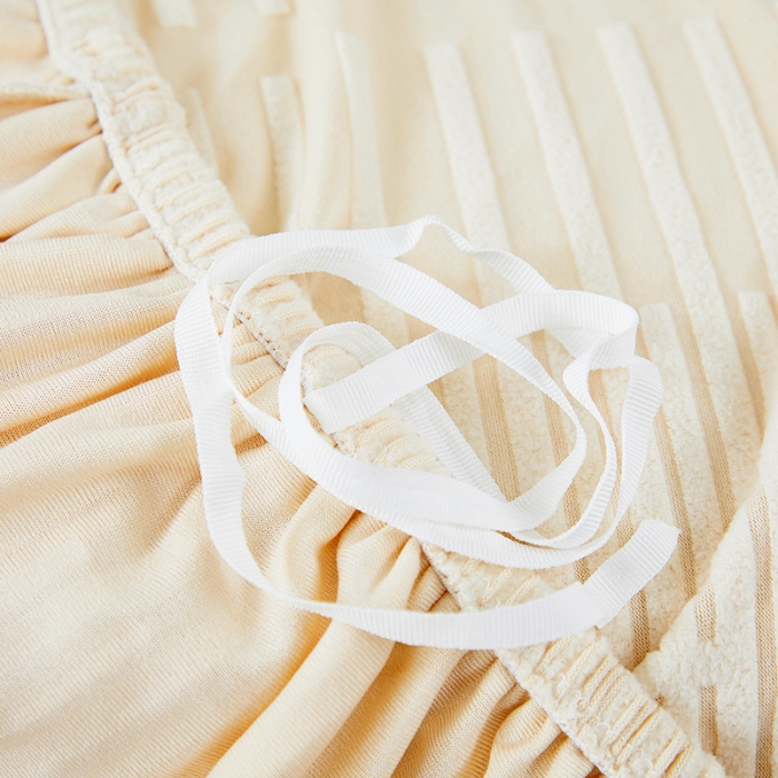 91家纺网 家纺一手货源 找家纺 丝绮鹿 2023新款提花绒沙发套三人：190-230cm沙发套（幸福） 幸福-茶白