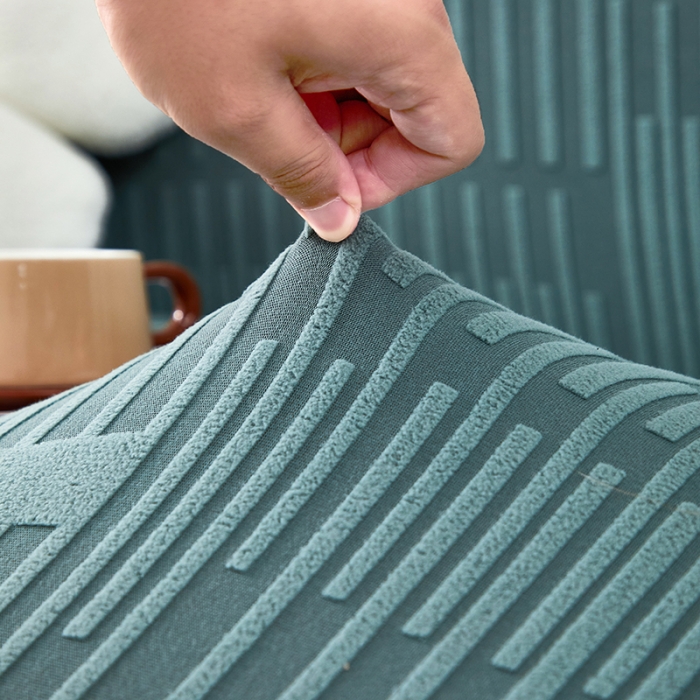 91家纺网 家纺一手货源 找家纺 丝绮鹿 2023新款提花绒沙发套三人：190-230cm沙发套（幸福） 幸福-松绿