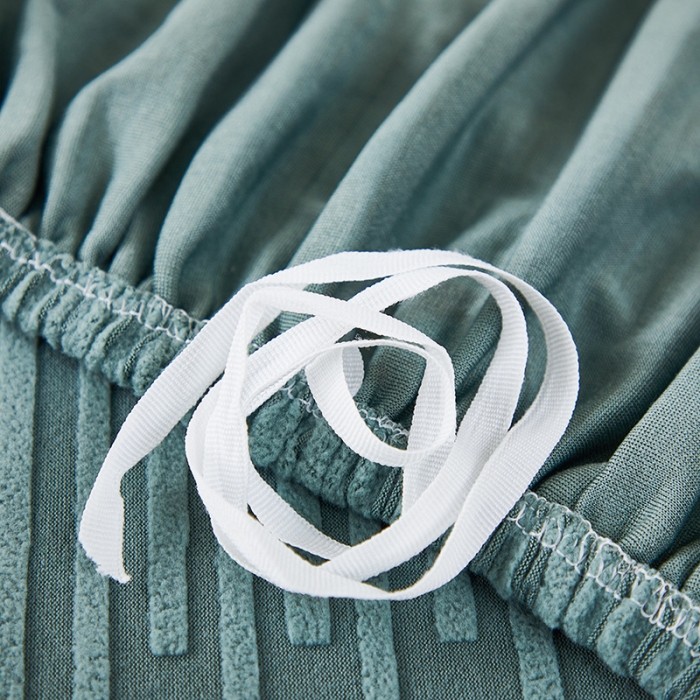 91家纺网 家纺一手货源 找家纺 丝绮鹿 2023新款提花绒沙发套三人：190-230cm沙发套（幸福） 幸福-松绿