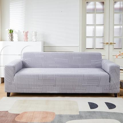 丝绮鹿 2023新款提花绒沙发套三人：190-230cm沙发套（幸福） 幸福-云灰