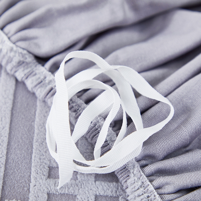 91家纺网 家纺一手货源 找家纺 丝绮鹿 2023新款提花绒沙发套三人：190-230cm沙发套（幸福） 幸福-云灰