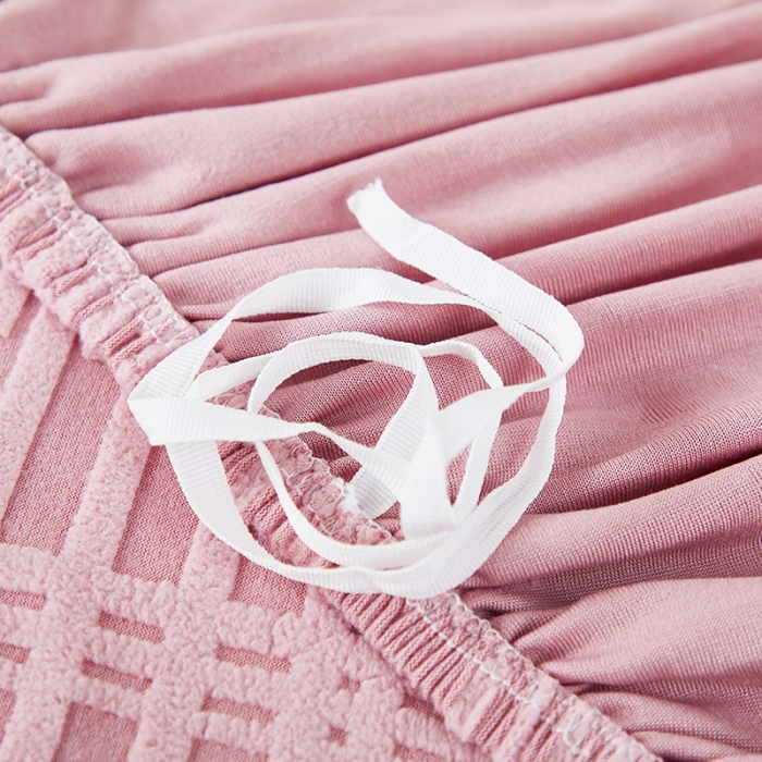 91家纺网 家纺一手货源 找家纺 丝绮鹿 2023新款提花绒沙发套三人：190-230cm沙发套（幸福） 幸福-脂粉