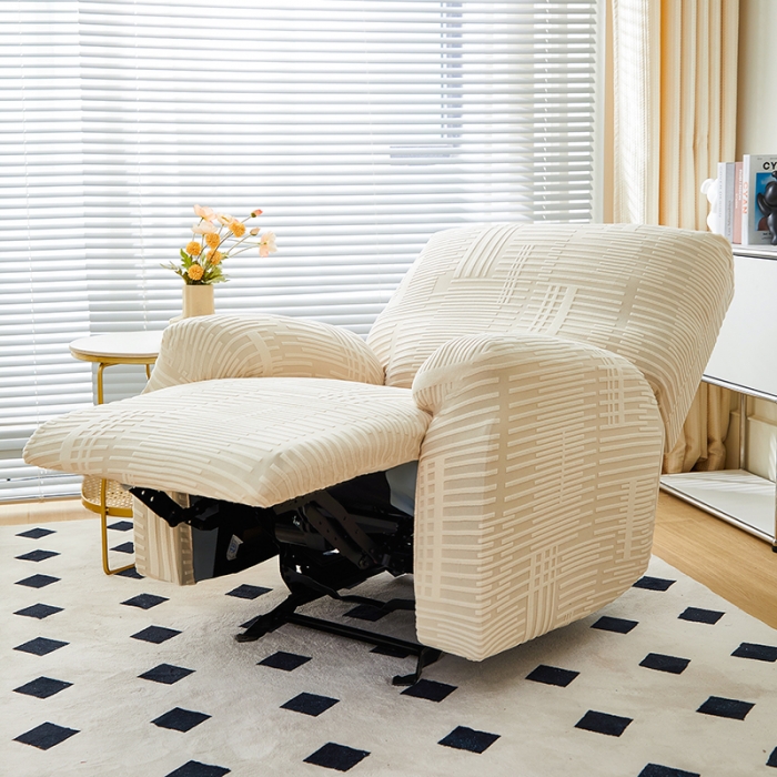 91家纺网 家纺一手货源 找家纺 丝绮鹿 2023新款提花绒芝华士沙发套（幸福） 幸福-茶白