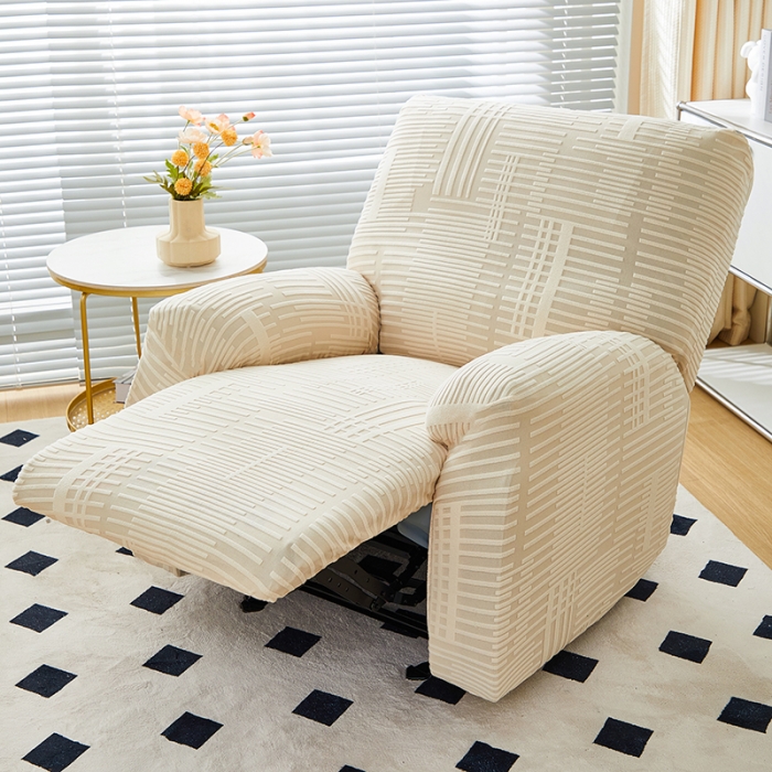 91家纺网 家纺一手货源 找家纺 丝绮鹿 2023新款提花绒芝华士沙发套（幸福） 幸福-茶白