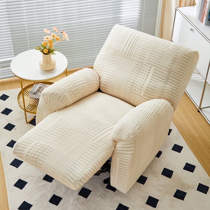 91家纺网 家纺一手货源 找家纺 丝绮鹿 2023新款提花绒芝华士沙发套（幸福） 幸福-茶白