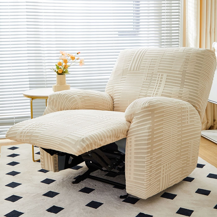 91家纺网 家纺一手货源 找家纺 丝绮鹿 2023新款提花绒芝华士沙发套（幸福） 幸福-茶白