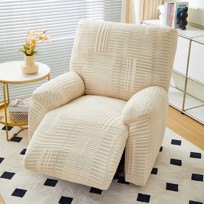 91家纺网 家纺一手货源 找家纺 丝绮鹿 2023新款提花绒芝华士沙发套（幸福） 幸福-茶白