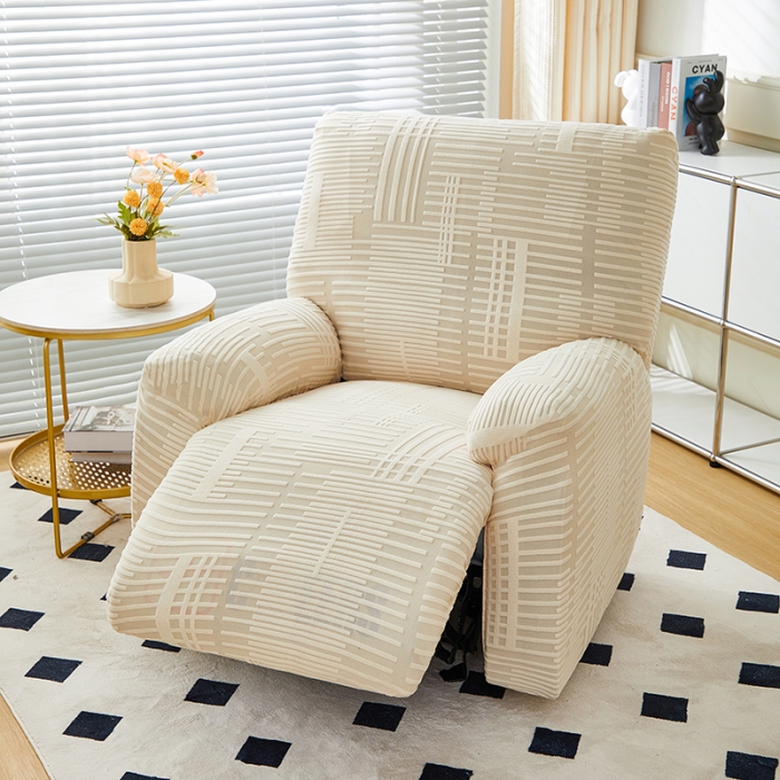 91家纺网 家纺一手货源 找家纺 丝绮鹿 2023新款提花绒芝华士沙发套（幸福） 幸福-茶白