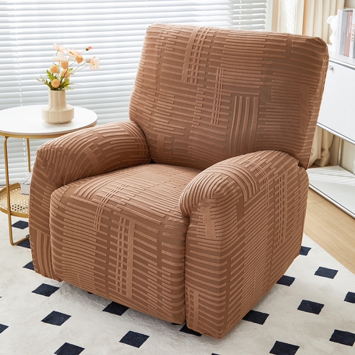 91家纺网 家纺一手货源 找家纺 丝绮鹿 2023新款提花绒芝华士沙发套（幸福） 幸福-卡驼