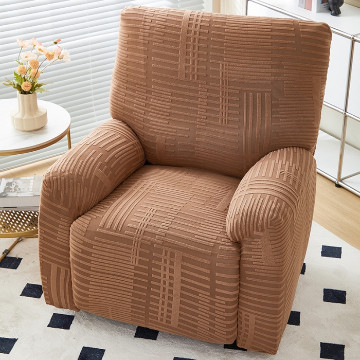 91家纺网 家纺一手货源 找家纺 丝绮鹿 2023新款提花绒芝华士沙发套（幸福） 幸福-卡驼