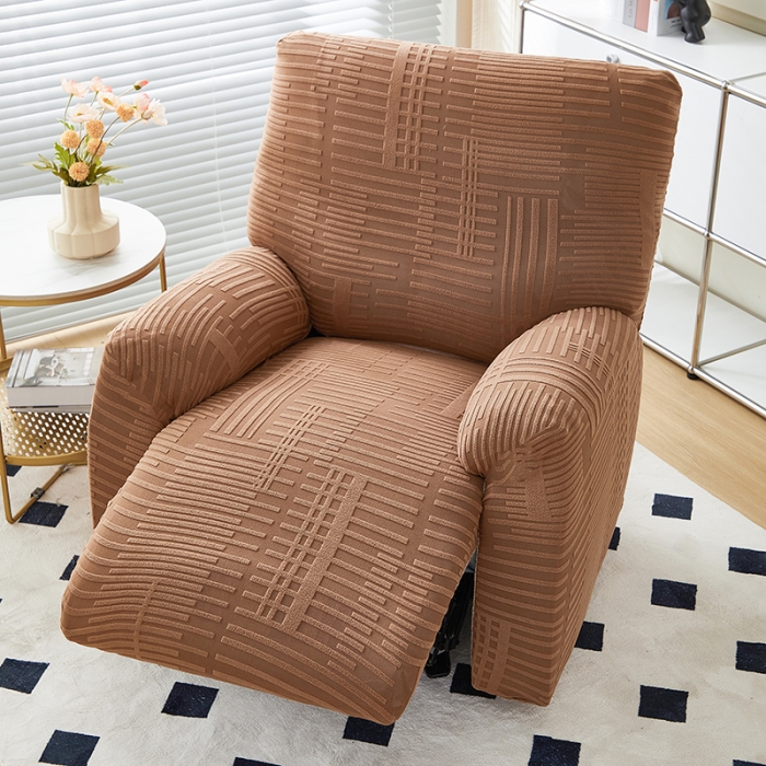 91家纺网 家纺一手货源 找家纺 丝绮鹿 2023新款提花绒芝华士沙发套（幸福） 幸福-卡驼