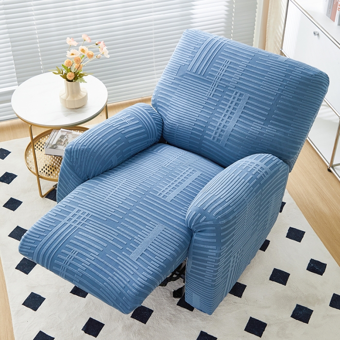 91家纺网 家纺一手货源 找家纺 丝绮鹿 2023新款提花绒芝华士沙发套（幸福） 幸福-水蓝