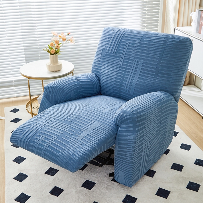 91家纺网 家纺一手货源 找家纺 丝绮鹿 2023新款提花绒芝华士沙发套（幸福） 幸福-水蓝