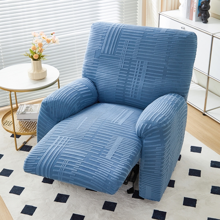 91家纺网 家纺一手货源 找家纺 丝绮鹿 2023新款提花绒芝华士沙发套（幸福） 幸福-水蓝