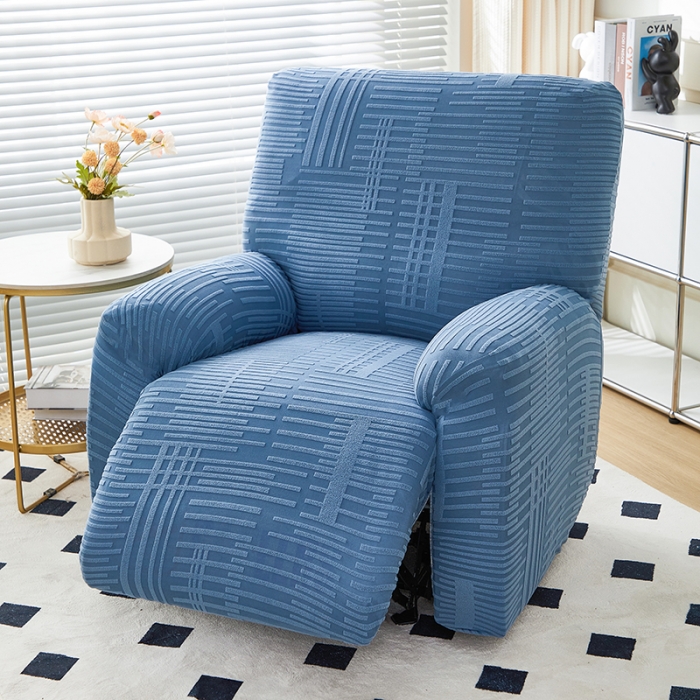 91家纺网 家纺一手货源 找家纺 丝绮鹿 2023新款提花绒芝华士沙发套（幸福） 幸福-水蓝