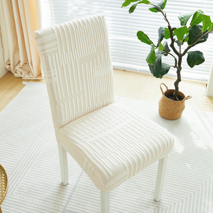 91家纺网 家纺一手货源 找家纺 丝绮鹿 2023新款提花绒椅子套松紧款（幸福） 幸福-茶白