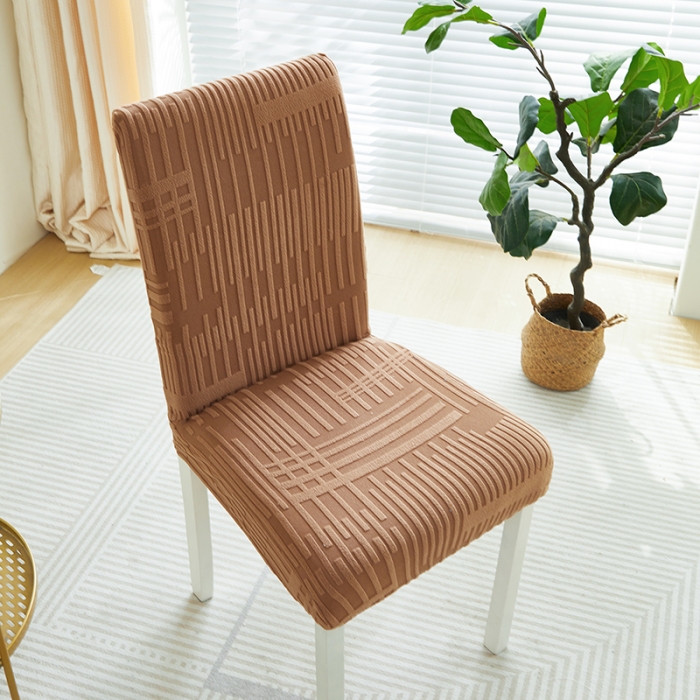 91家纺网 家纺一手货源 找家纺 丝绮鹿 2023新款提花绒椅子套松紧款（幸福） 幸福-卡驼