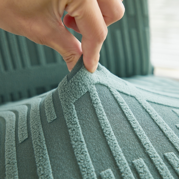 91家纺网 家纺一手货源 找家纺 丝绮鹿 2023新款提花绒椅子套松紧款（幸福） 幸福-松绿