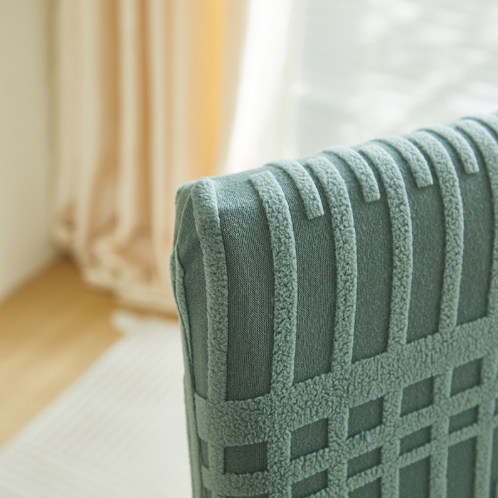 91家纺网 家纺一手货源 找家纺 丝绮鹿 2023新款提花绒椅子套松紧款（幸福） 幸福-松绿