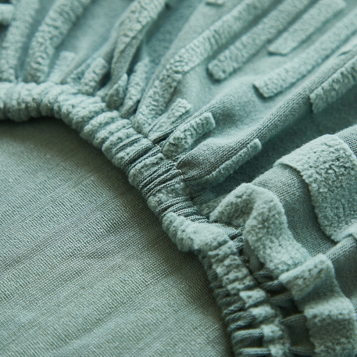 91家纺网 家纺一手货源 找家纺 丝绮鹿 2023新款提花绒椅子套松紧款（幸福） 幸福-松绿