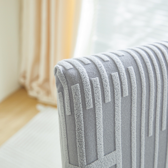 91家纺网 家纺一手货源 找家纺 丝绮鹿 2023新款提花绒椅子套松紧款（幸福） 幸福-云灰